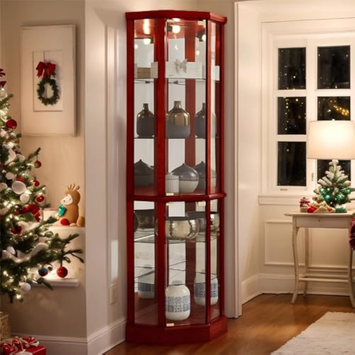 Wine & Beer Guayaquil - Tall Lighted Curio Cabinet 70 Inch