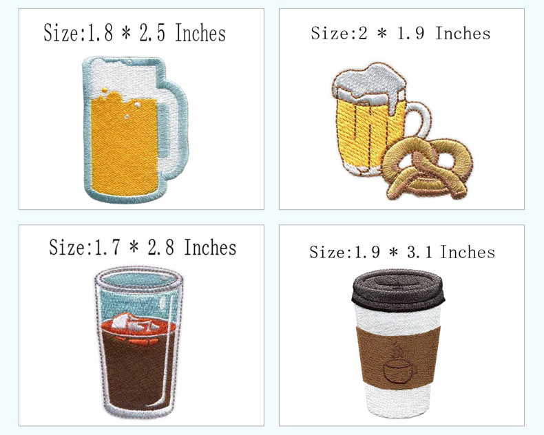 Cup & Drink Themed Iron-on Emb - Wine Beer Hat ulasan dan harga