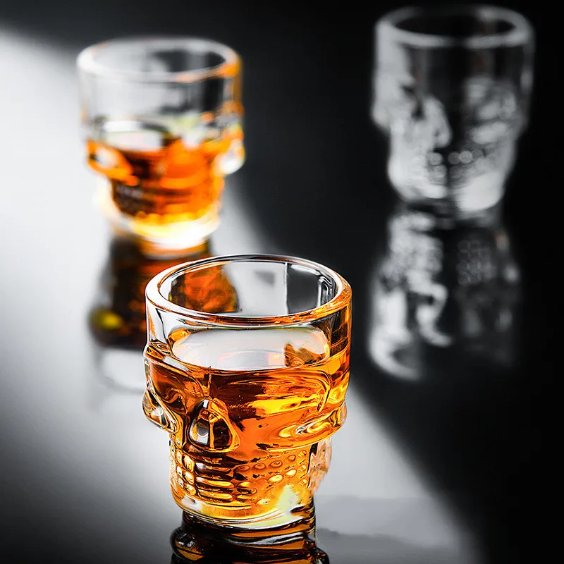 1/2Pcs Skull Head Shot Glass C - Whisky Beer And Wine ulasan dan harga