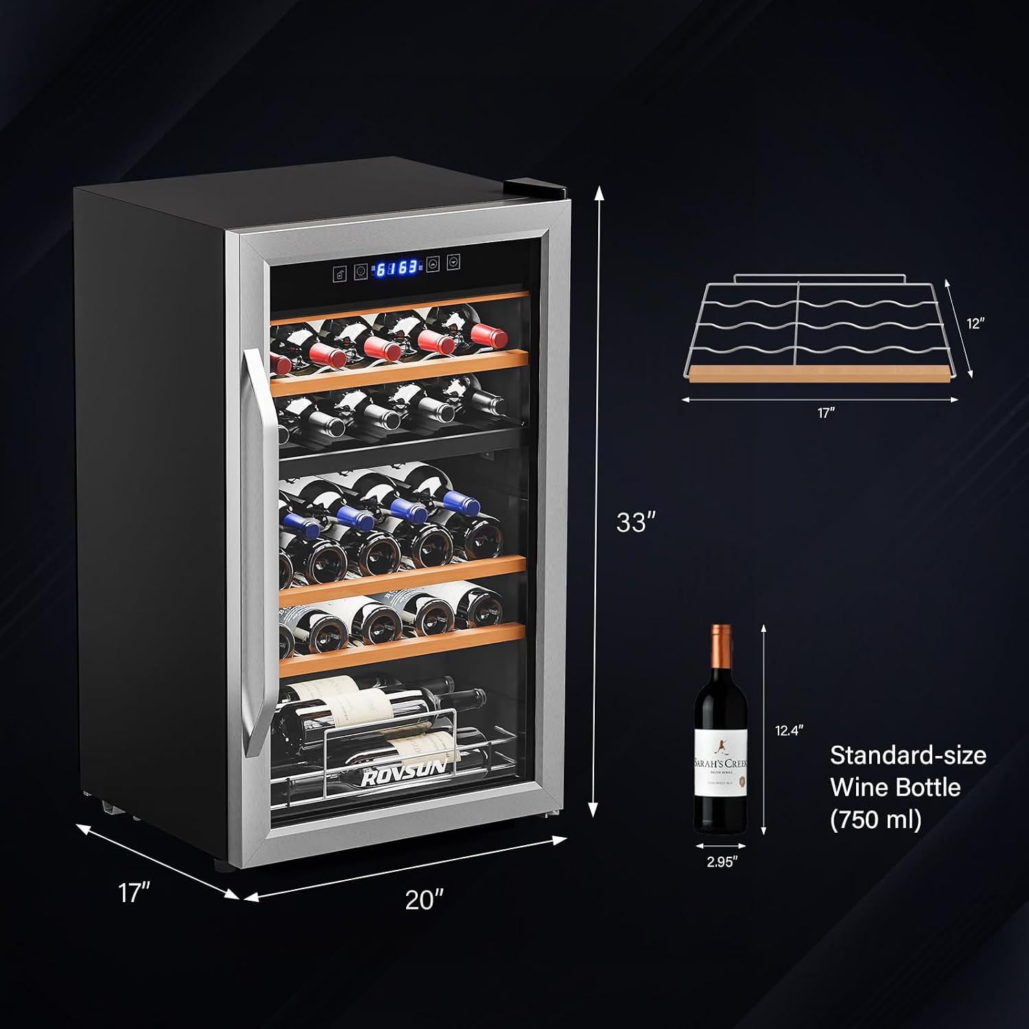 33 Bottle Dual Zone Wine Coole - Wine Beer Dual Zone ulasan dan harga