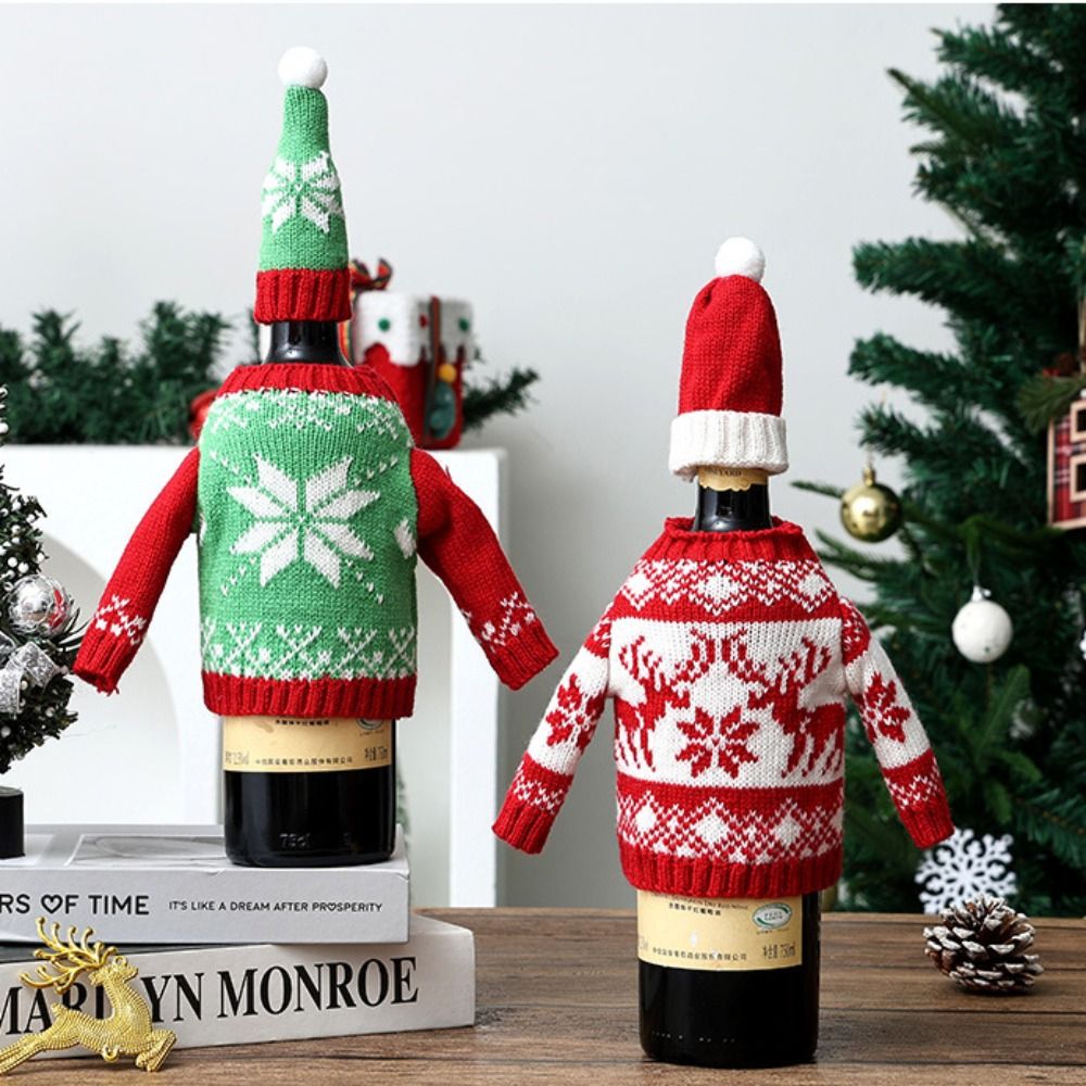 Elk Wine Bottle Cover Snowflak - Wine Beer Hat ulasan dan harga