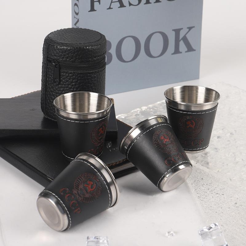 4Pcs/Set Outdoor Travel Cups S - Whisky Beer And Wine ulasan dan harga