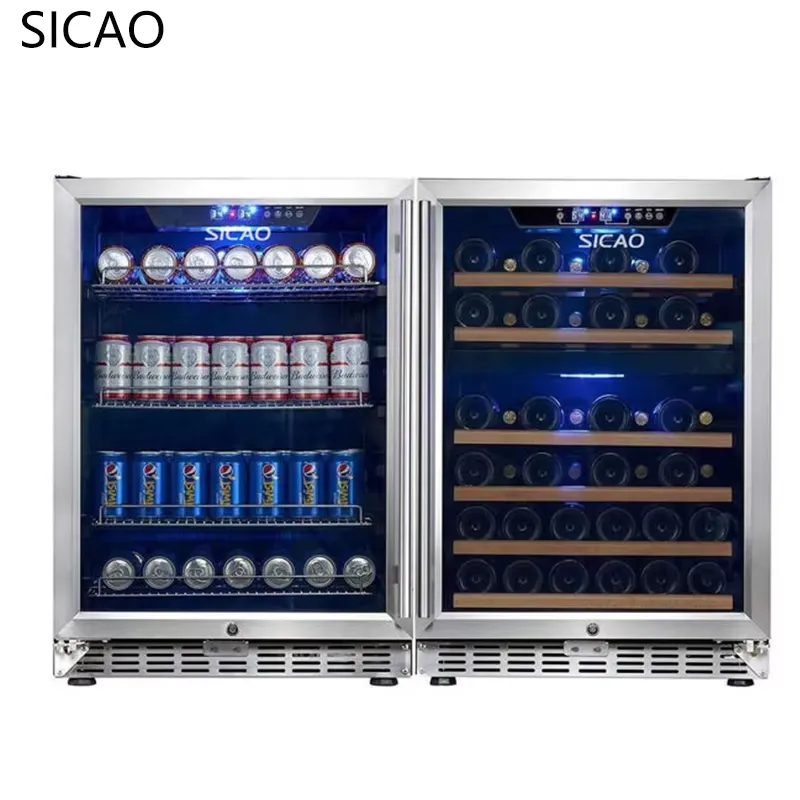 2 Door Wine Beer Fridge Glass  - Wine Beer Dual Zone ulasan dan harga