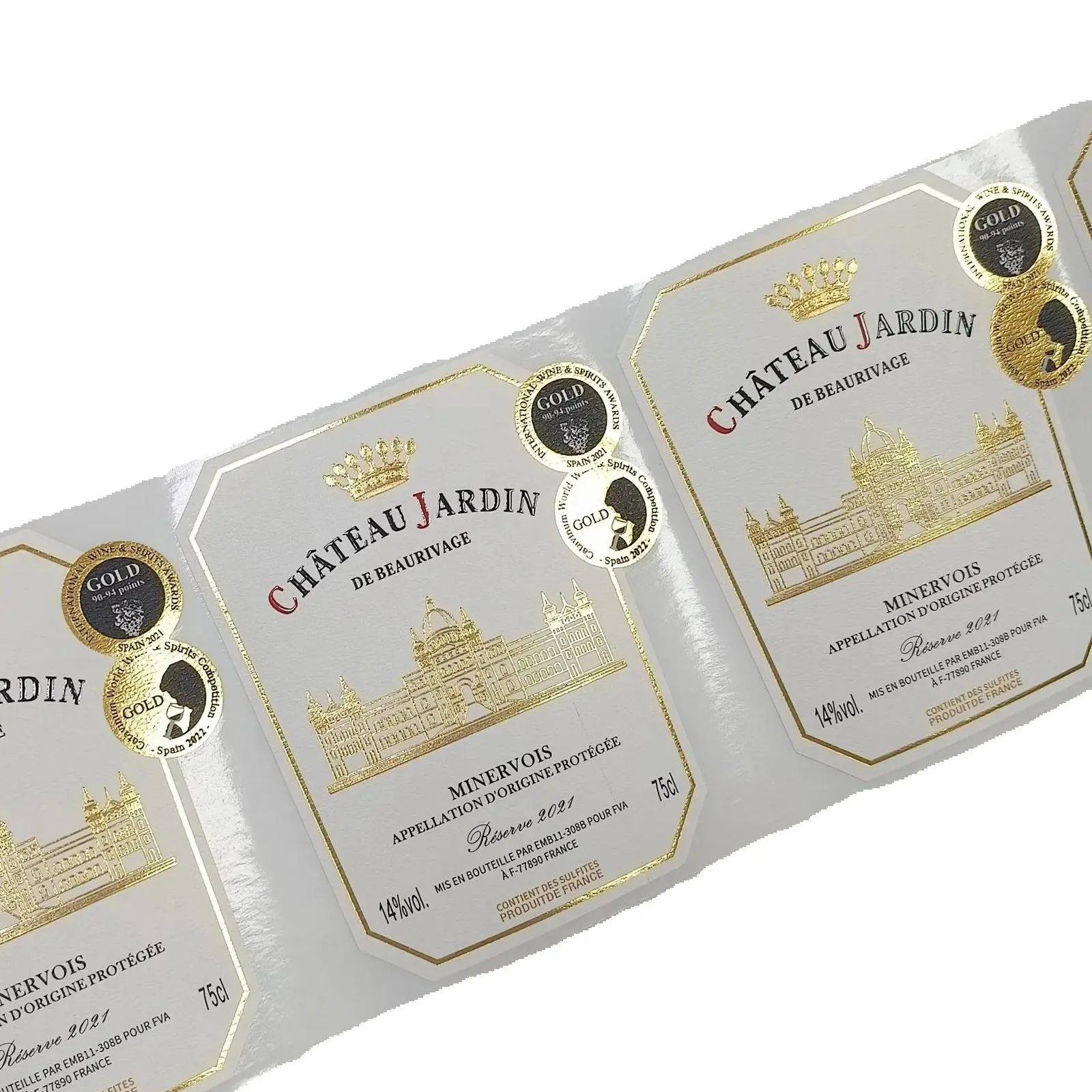 Custom Logo Sticker Gold Foil  - Whisky Beer And Wine ulasan dan harga