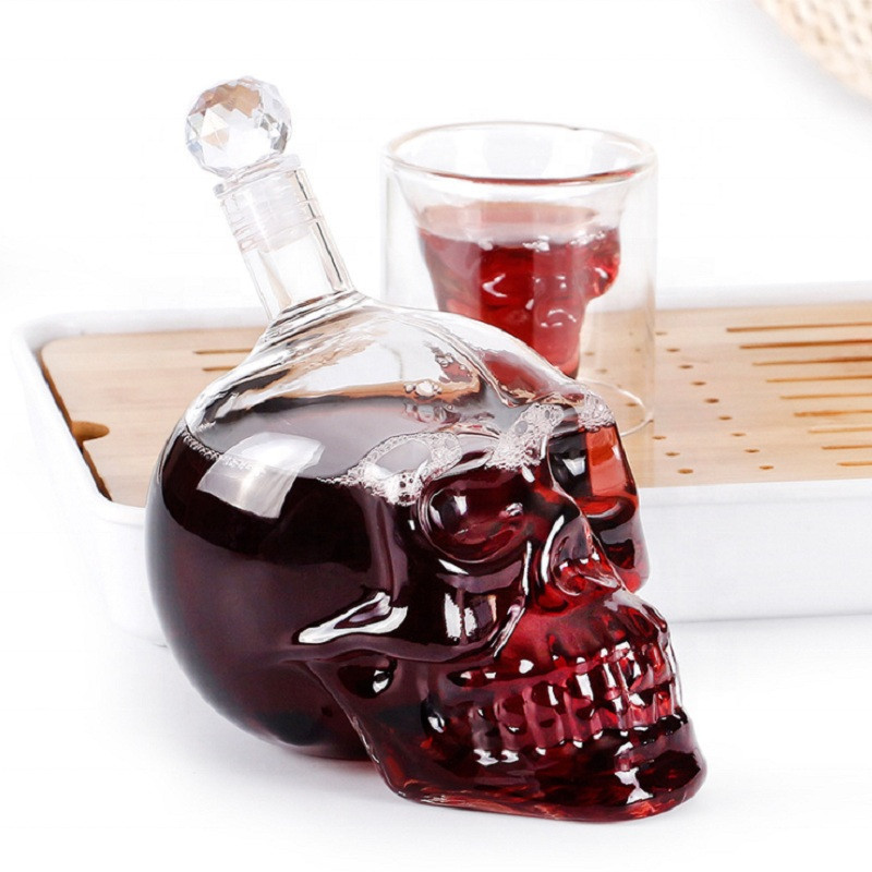 Creative Skull Head Decanter C - Whisky Beer And Wine ulasan dan harga