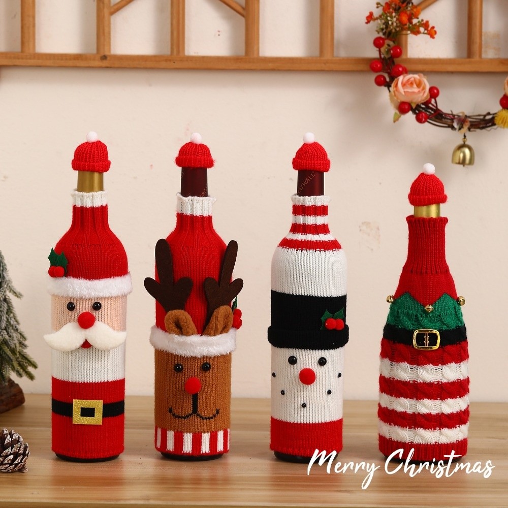 Knitted Wine Bottle Cover with - Wine Beer Hat ulasan dan harga