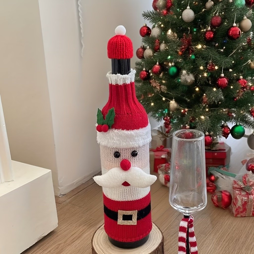 Knitted Wine Bottle Cover with - Wine Beer Hat ulasan dan harga