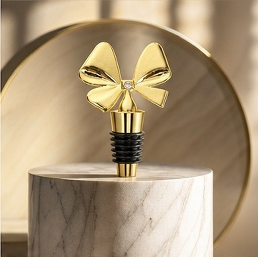 Gold Bowknot Wine Stopper Sili - Whisky Beer And Wine ulasan dan harga