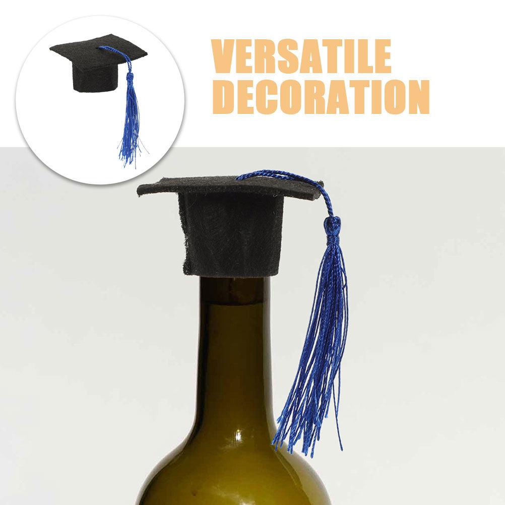 24Pcs Mini Graduation Hats wit - Wine Beer Hat ulasan dan harga