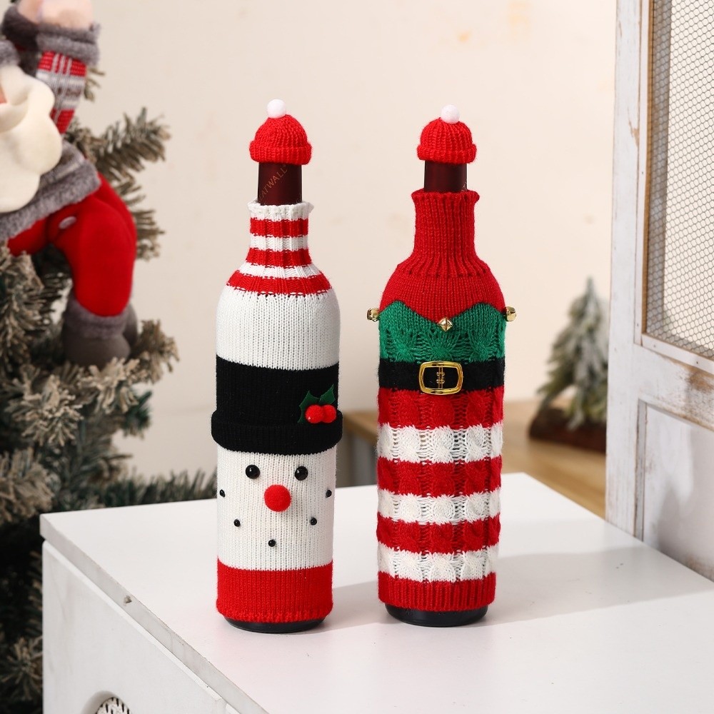 Knitted Wine Bottle Cover with - Wine Beer Hat ulasan dan harga