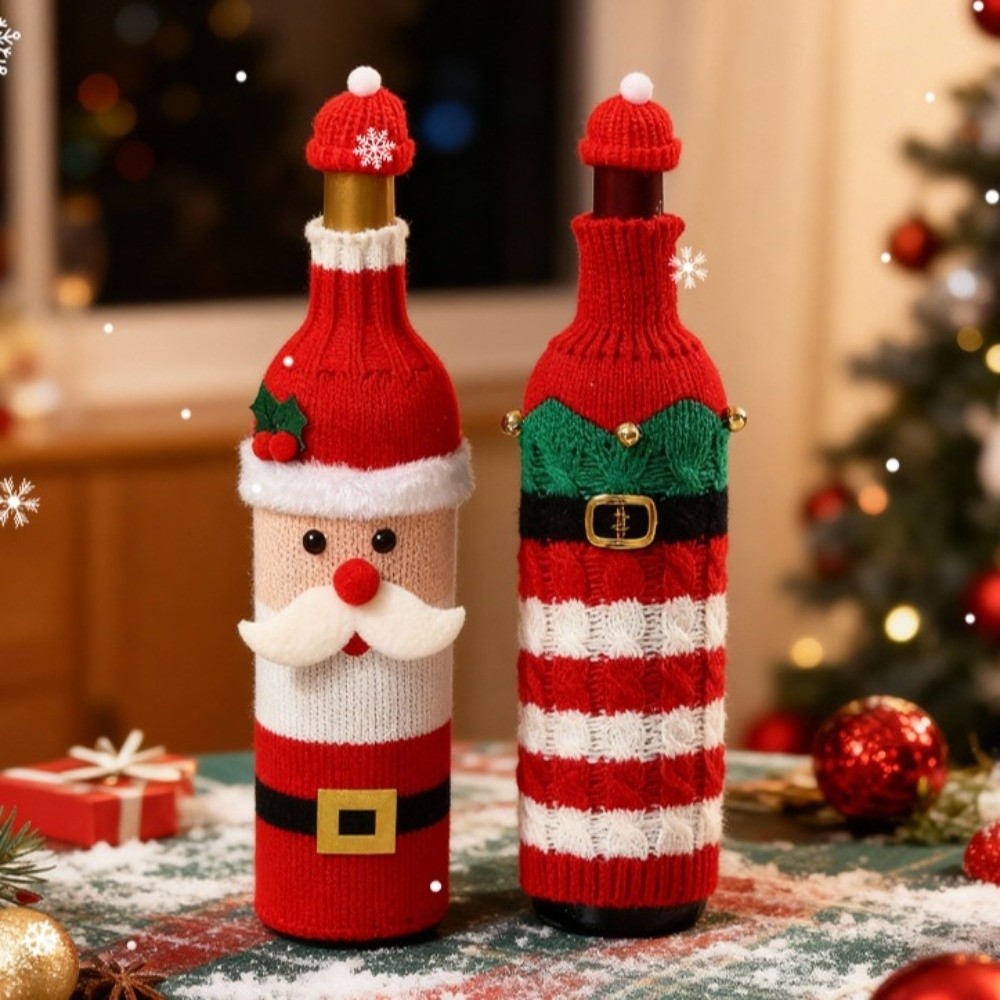 Knitted Wine Bottle Cover with - Wine Beer Hat ulasan dan harga