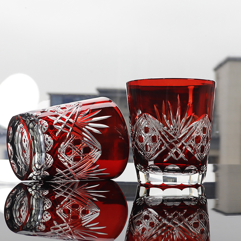Red Edo Crystal Whisky Glass J - Whisky Beer And Wine ulasan dan harga